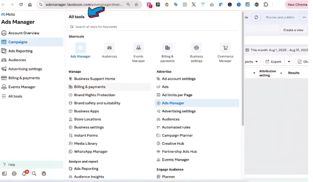 bill payment settings on meta